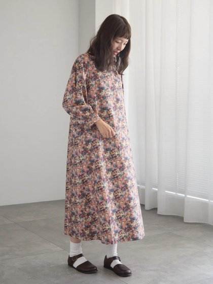 【LIBERTY】FLORAL IMPRESSION柄ワンピース