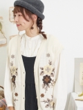 花柄刺繍ニットベスト