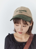 配色コーデュロイキャップ